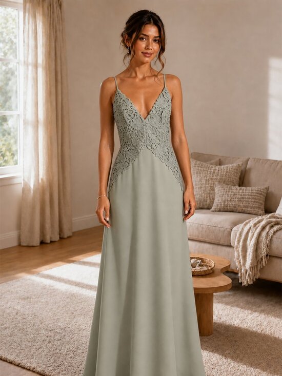 Lulus Dresses & Skirts - Sage Green Lace Maxi Dress Size L Formal Evening Gown Wedding Guest Bridesmaid